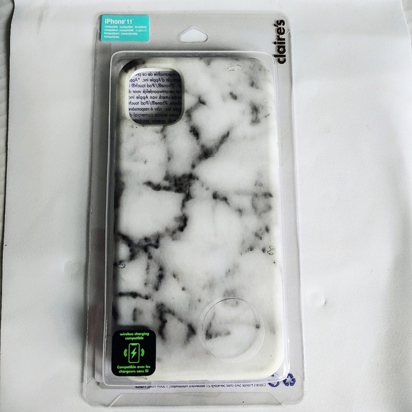 Marble iPhone 11 Phone Case Wireless Charging Compatible Black White Phone Case - Picture 2 of 8